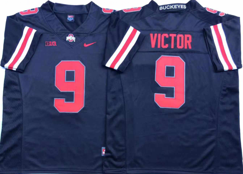 NCAA Men Ohio State Buckeyes Black #9 VICTOR->ncaa teams->NCAA Jersey